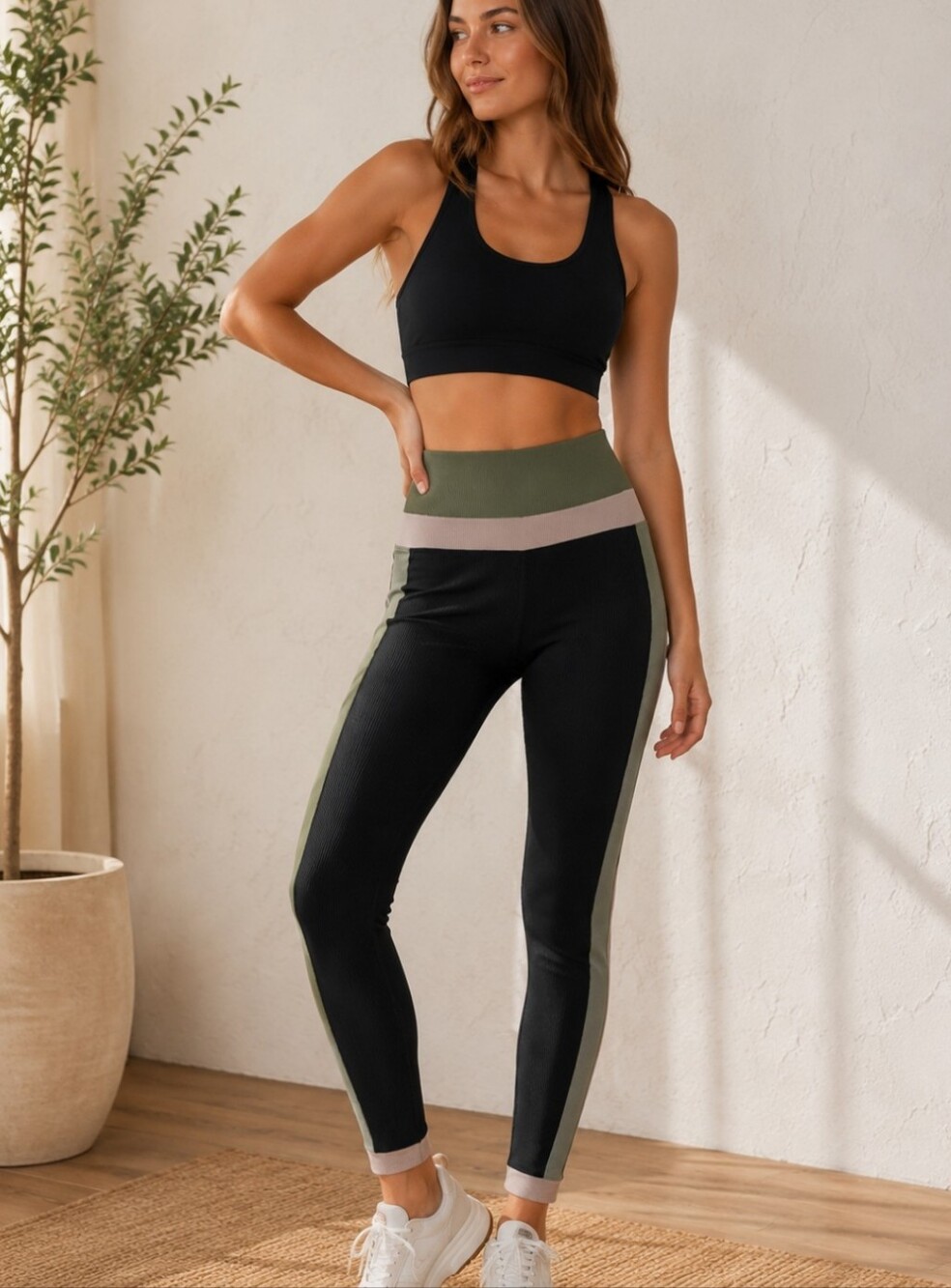 Beach Riot Mariella Colorblock‎ Ribbed Leggings Size Medium 27" Inseam